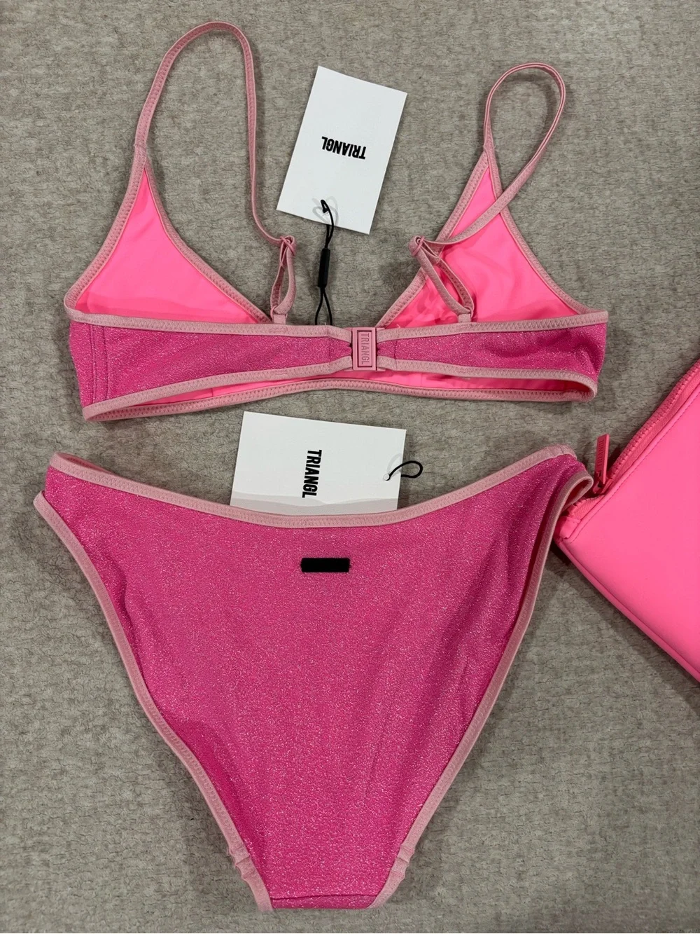 triangl swimwear Hot Pink Sparkle Bikini Set